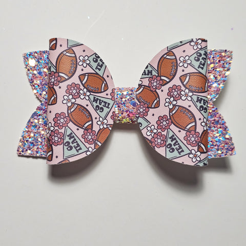 Pink Football Single Loop Diva Bow